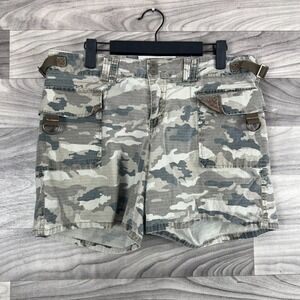 Nori Cargo Shorts Womens 11 Green Gray Camouflage Cotton Stretch Utility Pockets